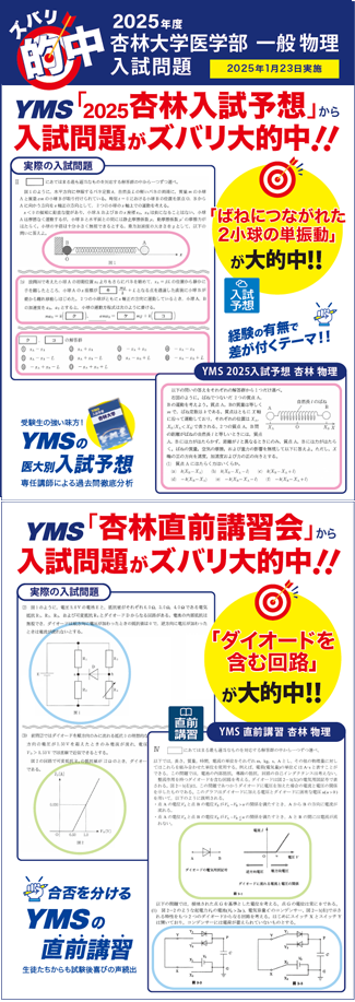 ズバリ的中杏林大学医学部 一般（物理）