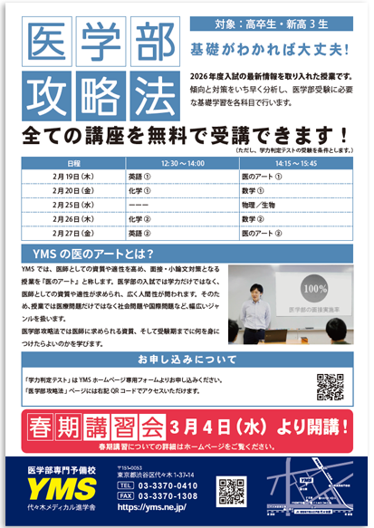 YMS医学部攻略法2026 パンフレット